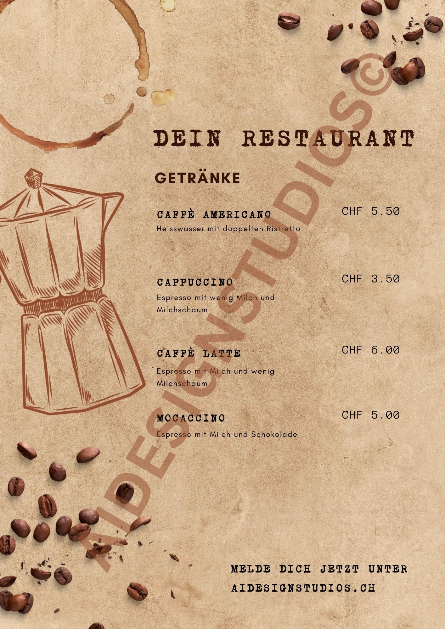 Coffee Menu Design